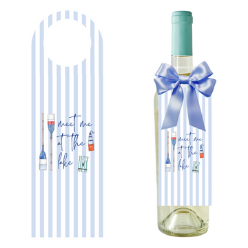 Meet Me at the Lake Wine Bottle Gift Tag | Set of 4