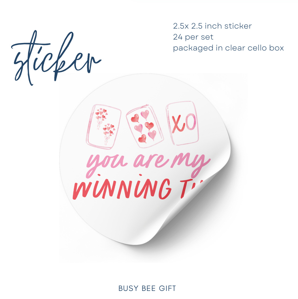 Mahjong Valentine's Day sticker | set of 24 | you are my winning tile