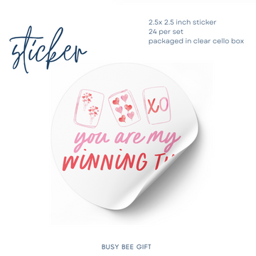 Mahjong Valentine's Day sticker | set of 24 | you are my winning tile