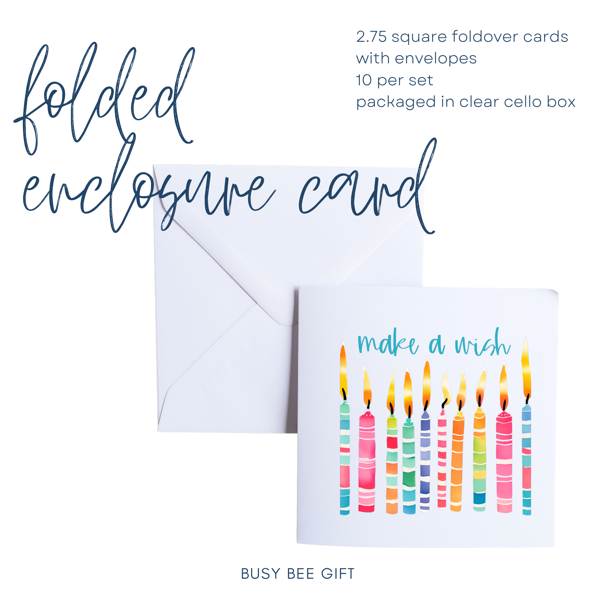 Make a Wish Enclosure Cards | set of 10 | Birthday