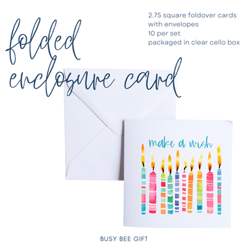 Make a Wish Enclosure Cards | set of 10 | Birthday