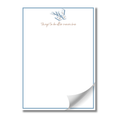 The image is a blank sheet of paper with a blue border and a graphic design on the top left corner.
