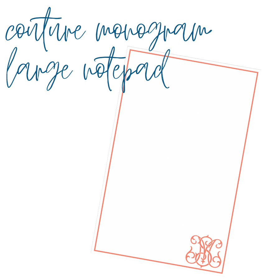 Couture Monogram Large Notepad | 5x7 Inches