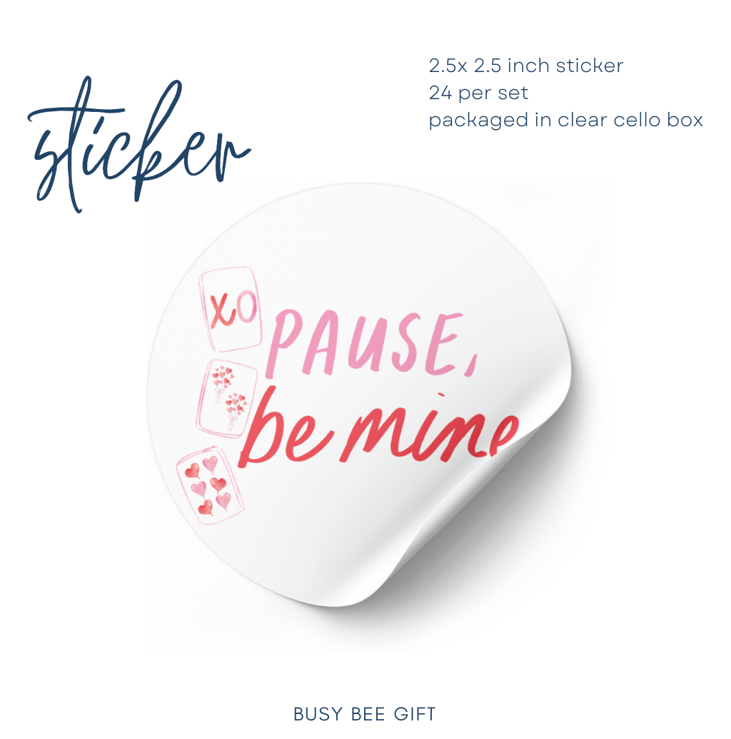 Mahjong Valentine's Day sticker | set of 24 | pause be mine