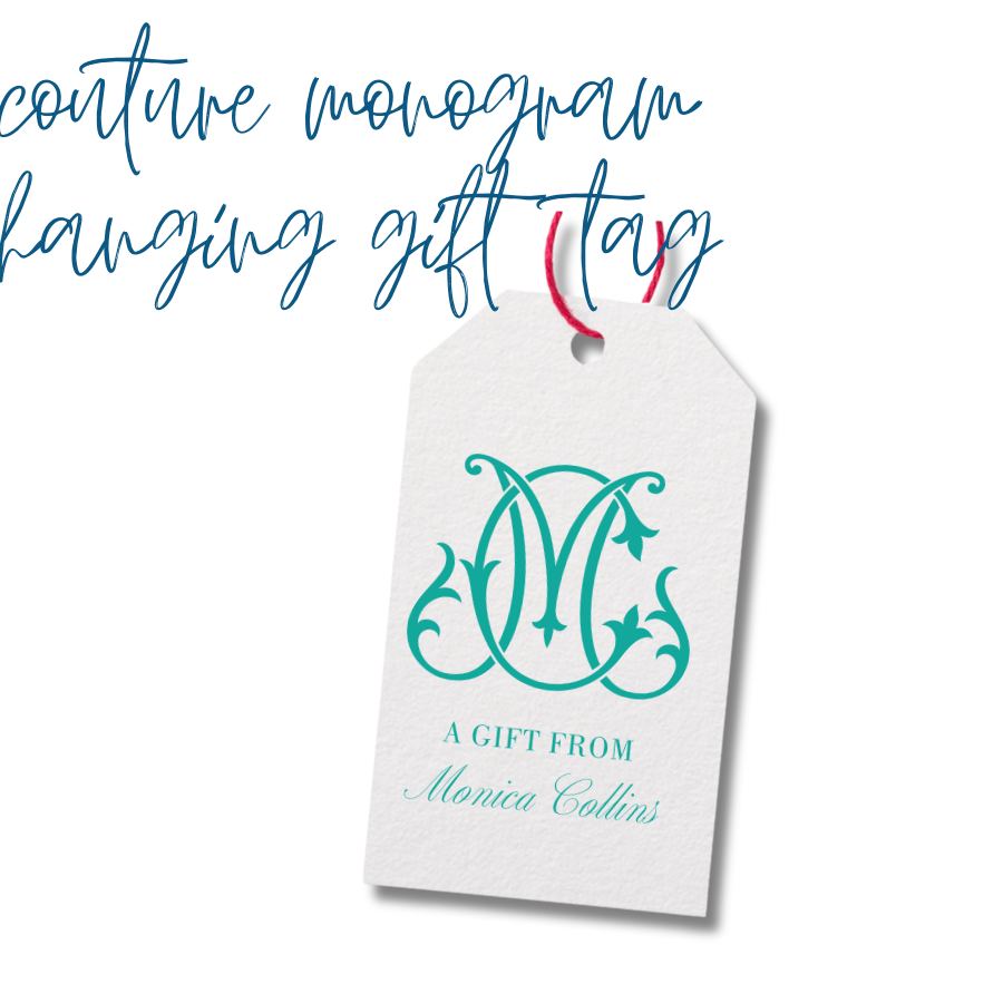 Couture Monogram Hanging Gift Tag | set of 24