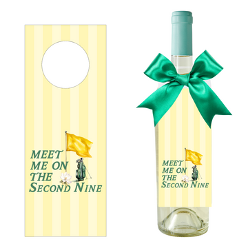 Meet me on the Second Nine - Golf Wine Bottle Gift Tag | Set of 4