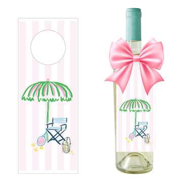 Tennis Meet me on the Court -  Wine Bottle Gift Tag | Set of 4