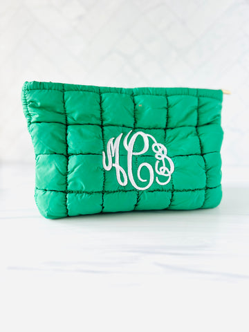 Quilted Makeup Bag - Monogram