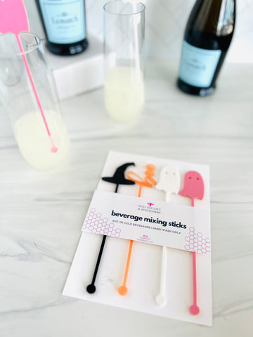 Halloween Acrylic Beverage Sticks - Drink Swizzle Stick