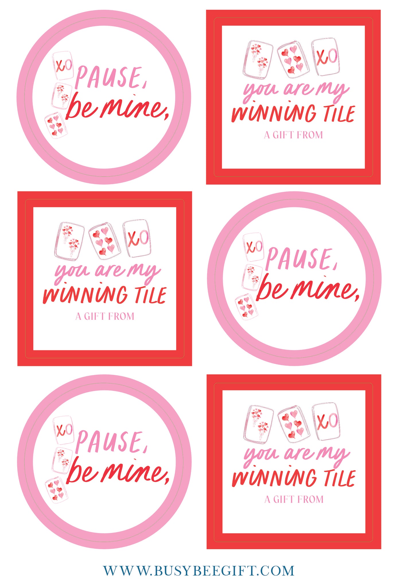 Mahjong Valentine's Day Gift Stickers | Set of 12
