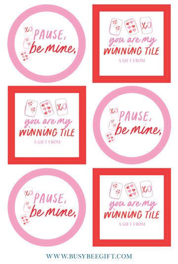 Mahjong Valentine's Day Gift Stickers | Set of 12