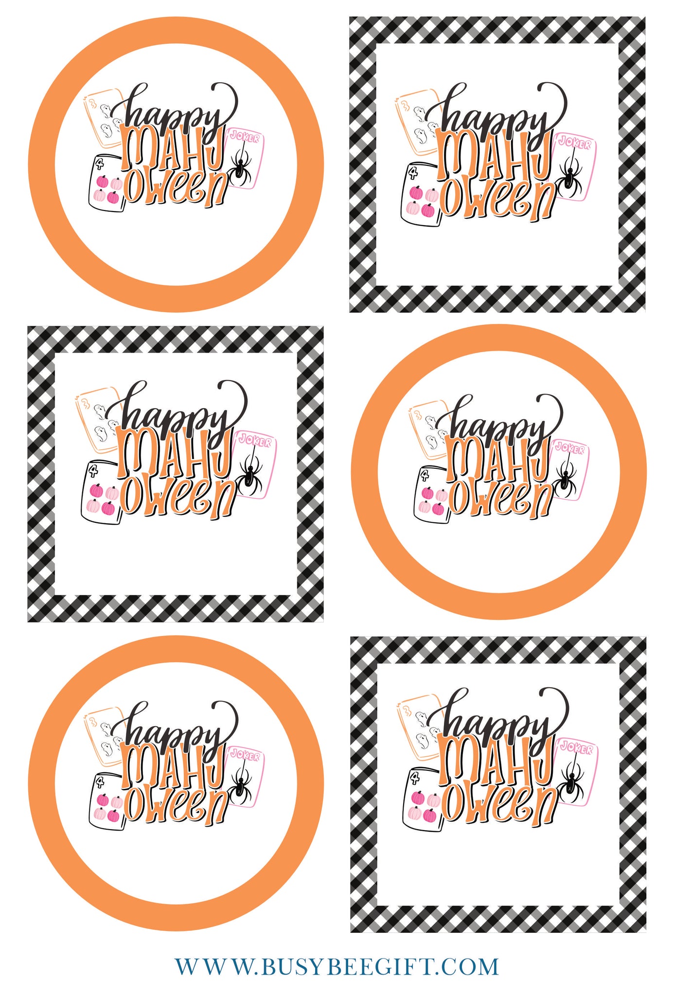 Happy Mahj-oween Mahjong Halloween Gift Stickers | Set of 12