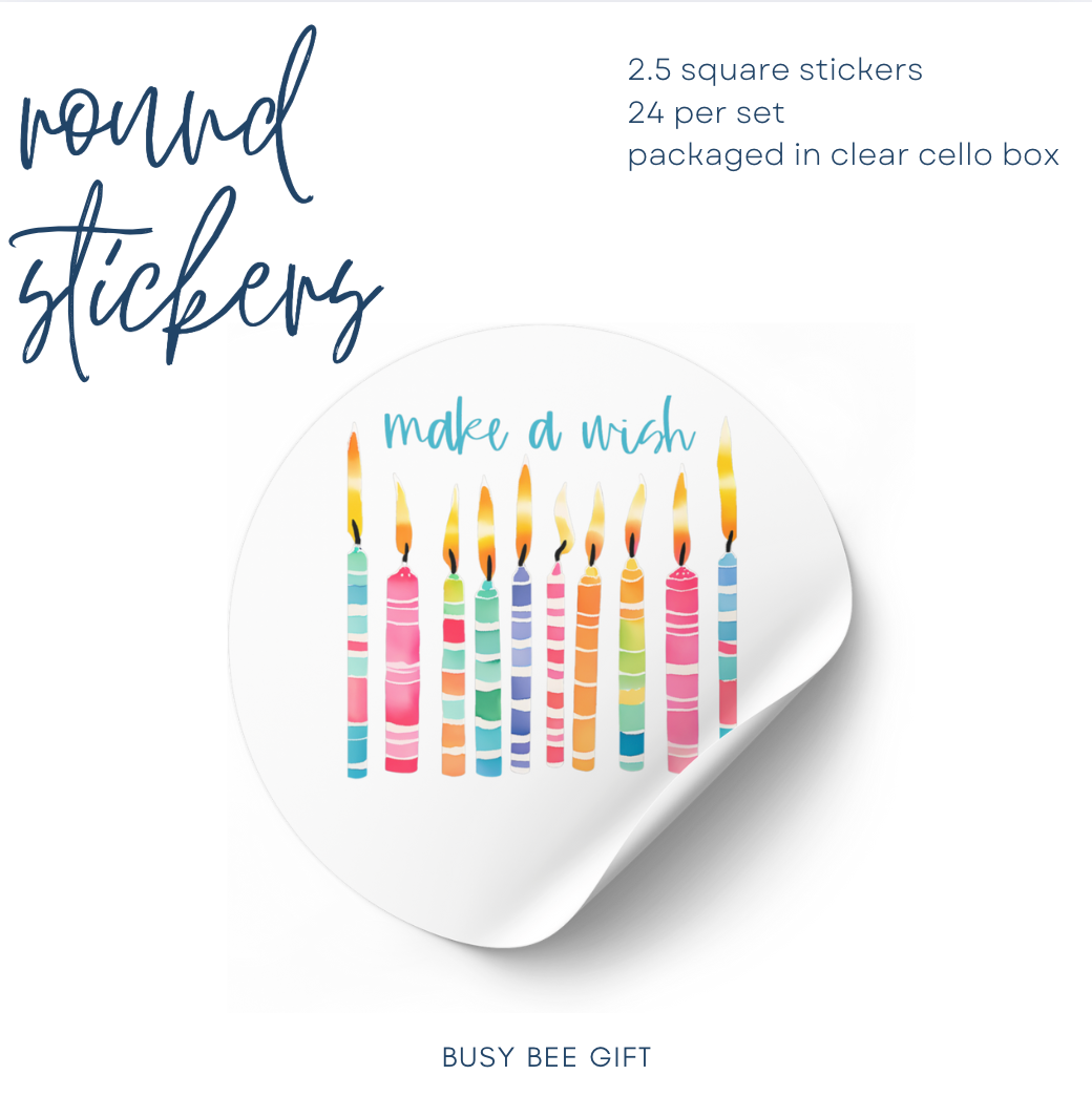 Make a Wish | Birthday sticker | set of 24