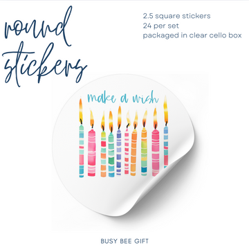 Make a Wish | Birthday sticker | set of 24