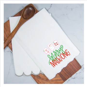 Merry Mahjong | Christmas | Tea Towel
