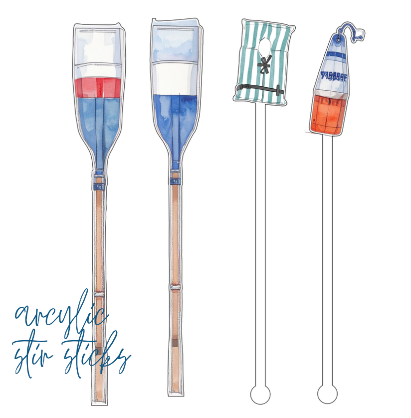 Meet Me at the Lake Acrylic Beverage Stir Stick | Set of 4