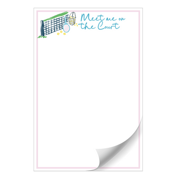 Tennis Meet me on the Court -  4x6 Notepad | 50 Sheets