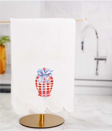 All-American Party Red Ginger Jar Tea Towel