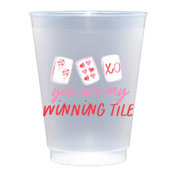 Mahjong Valentine's Day  Frost Flex Cups | You're my winning Tile | set of 6 16 oz