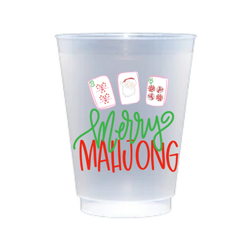 Merry Mahjong Christmas Shatterproof Cups | Set of 6